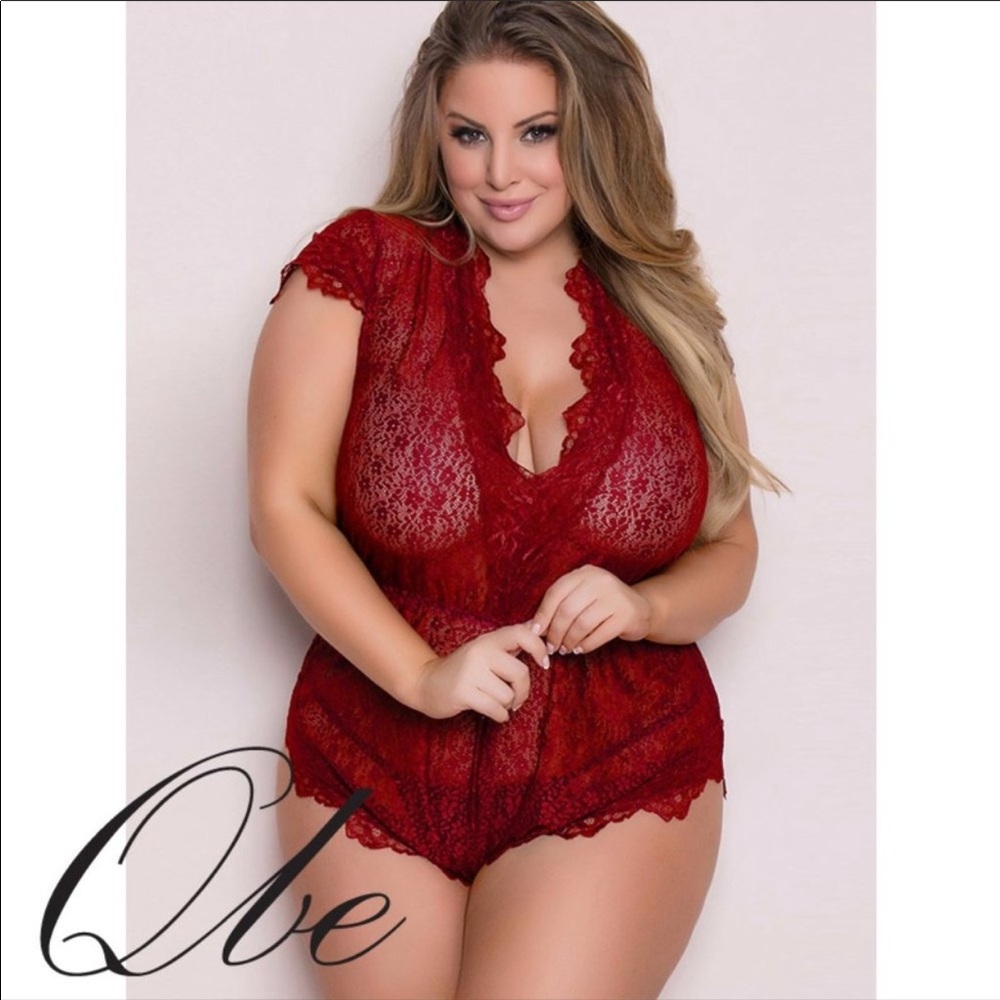 Plus Sect Lace One Piece